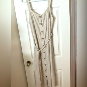 Elegant Cream Button-Down Dress